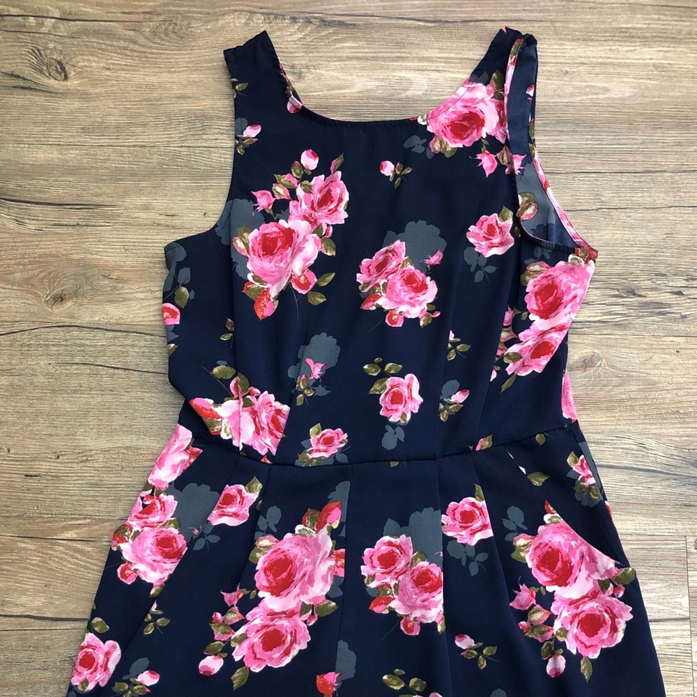 Blue flowered romper/ one clothing